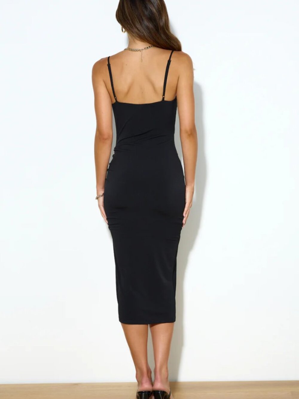 Hello Molly Black Slit Dress (NWT) - Picture 2 of 3
